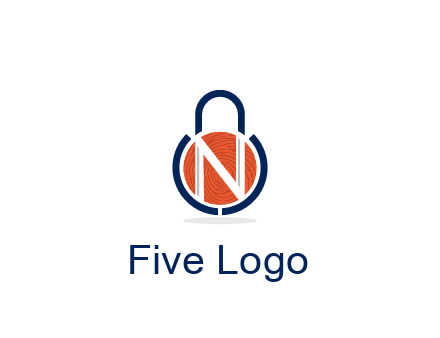 lock with letter N security logo