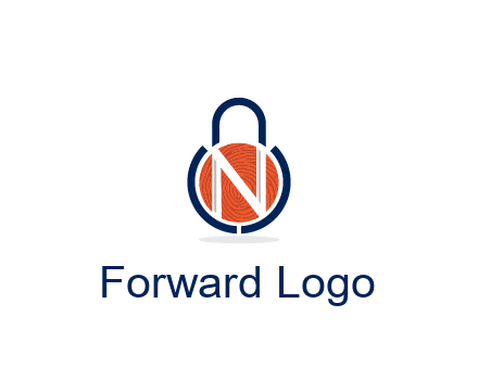 lock with letter N security logo