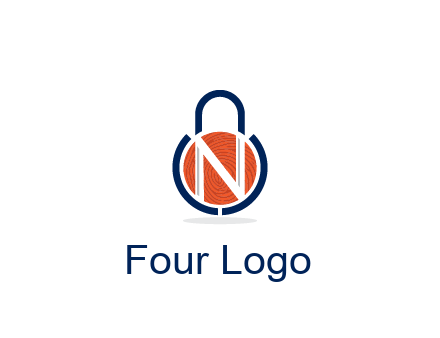 lock with letter N security logo