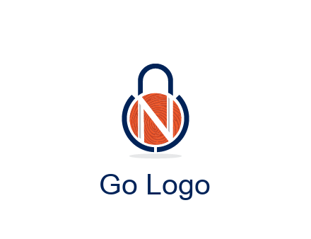 lock with letter N security logo