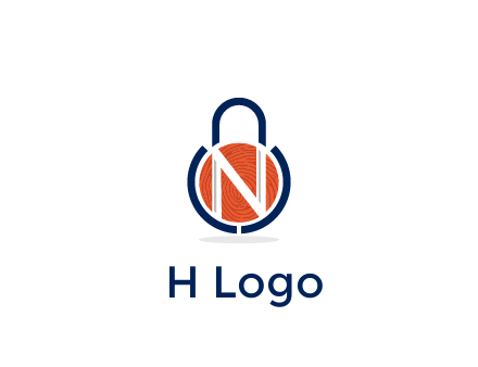 lock with letter N security logo