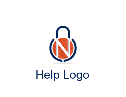 lock with letter N security logo