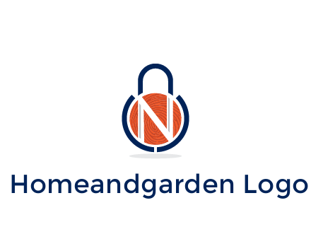lock with letter N security logo