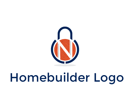 lock with letter N security logo