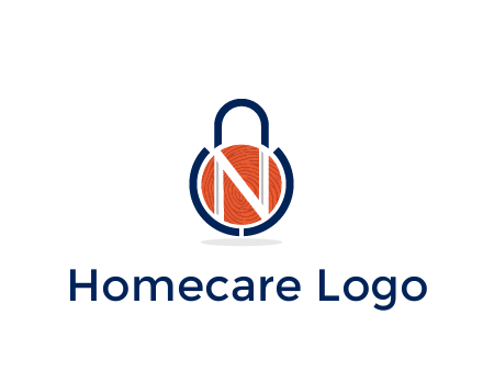 lock with letter N security logo