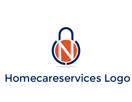lock with letter N security logo