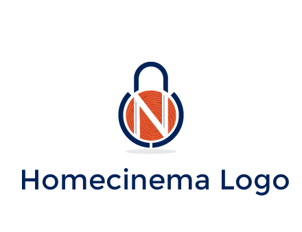 lock with letter N security logo