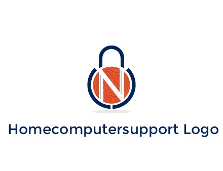 lock with letter N security logo