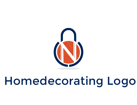 lock with letter N security logo