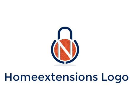 lock with letter N security logo