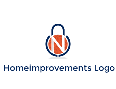 lock with letter N security logo