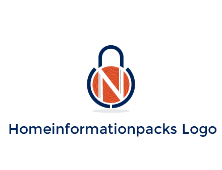 lock with letter N security logo