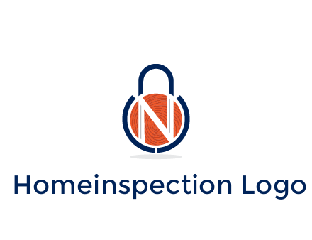 lock with letter N security logo