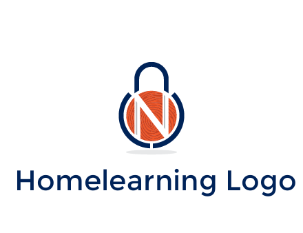 lock with letter N security logo