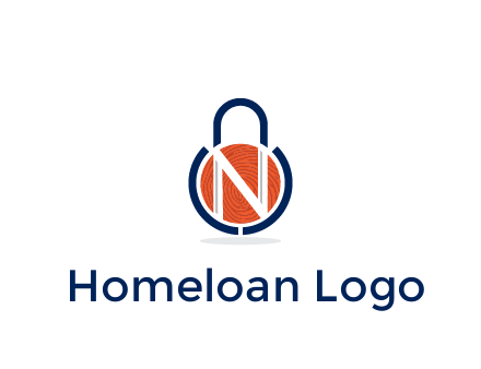 lock with letter N security logo