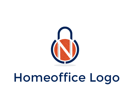 lock with letter N security logo