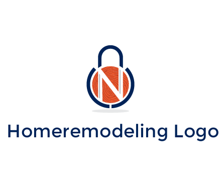 lock with letter N security logo