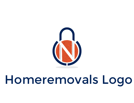lock with letter N security logo