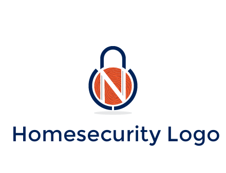 lock with letter N security logo