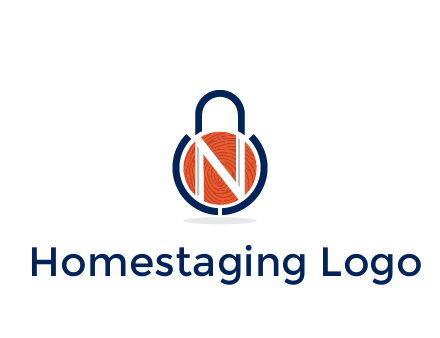 lock with letter N security logo