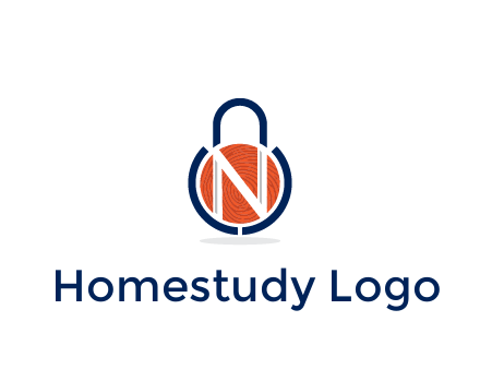 lock with letter N security logo