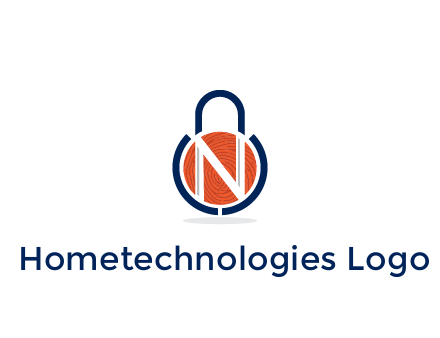 lock with letter N security logo