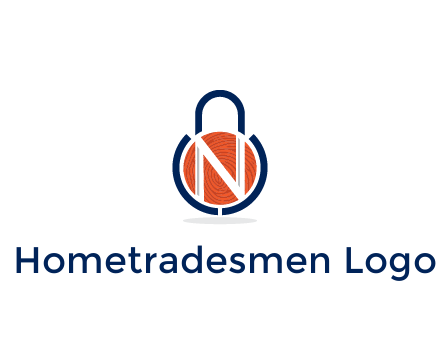 lock with letter N security logo