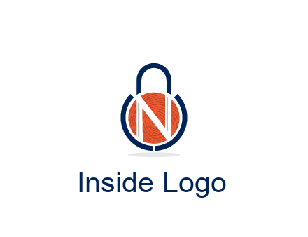 lock with letter N security logo