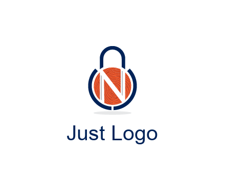 lock with letter N security logo