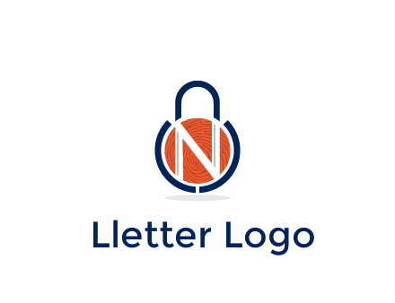 lock with letter N security logo