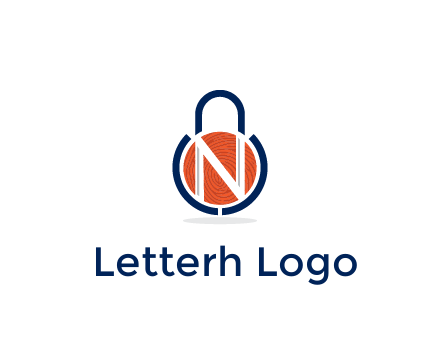 lock with letter N security logo