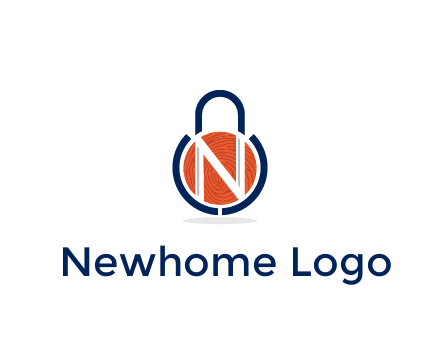 lock with letter N security logo