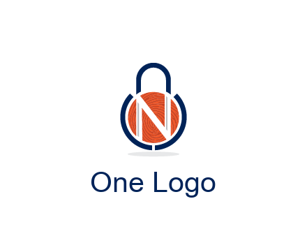 lock with letter N security logo
