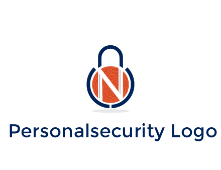 lock with letter N security logo