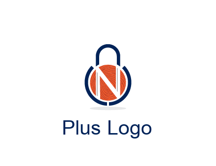 lock with letter N security logo