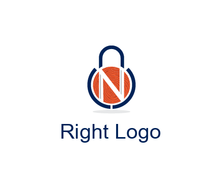 lock with letter N security logo