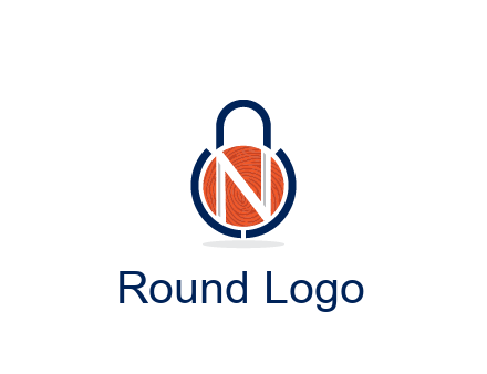 lock with letter N security logo