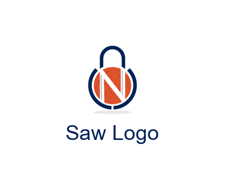 lock with letter N security logo