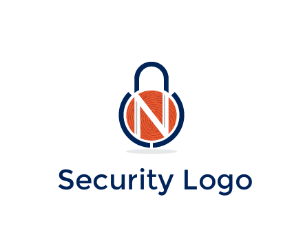 lock with letter N security logo