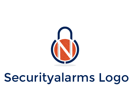 lock with letter N security logo