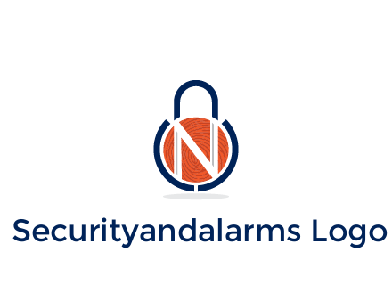 lock with letter N security logo