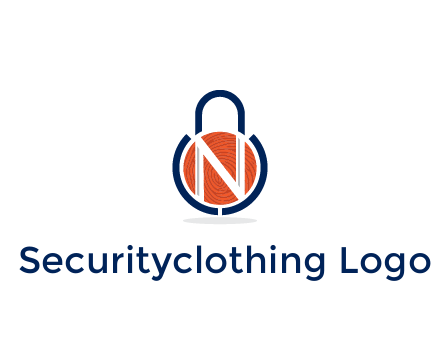 lock with letter N security logo