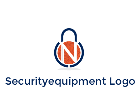 lock with letter N security logo