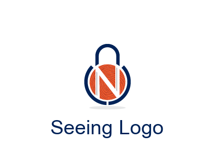 lock with letter N security logo