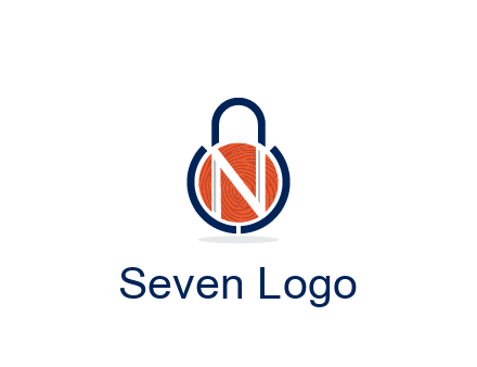 lock with letter N security logo