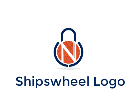lock with letter N security logo