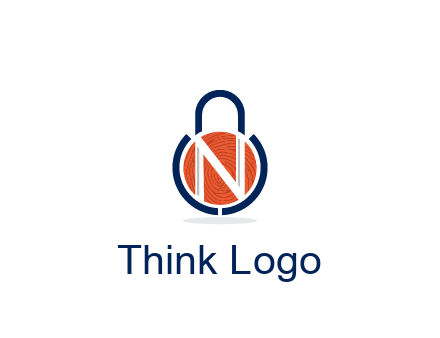 lock with letter N security logo