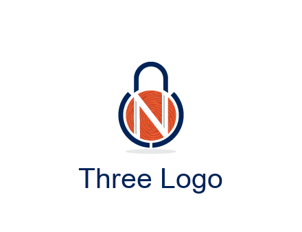 lock with letter N security logo