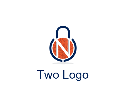 lock with letter N security logo