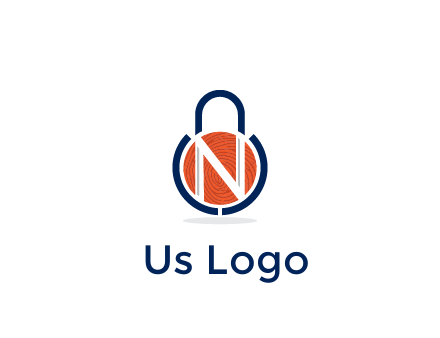 lock with letter N security logo